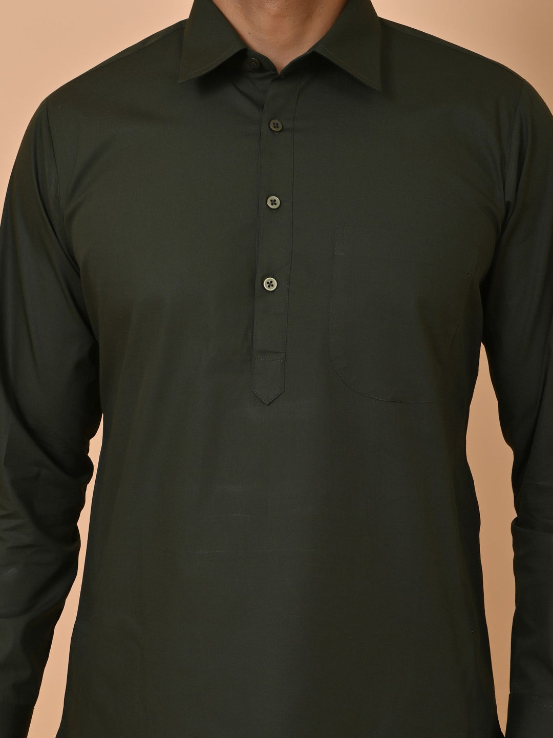 Solid Green Pathani Set