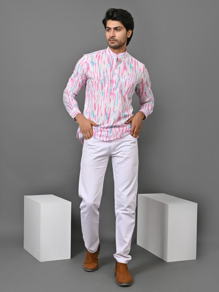 Tie Dye Pink Short Kurta