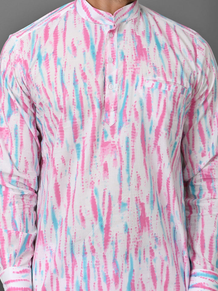 Tie Dye Pink Short Kurta