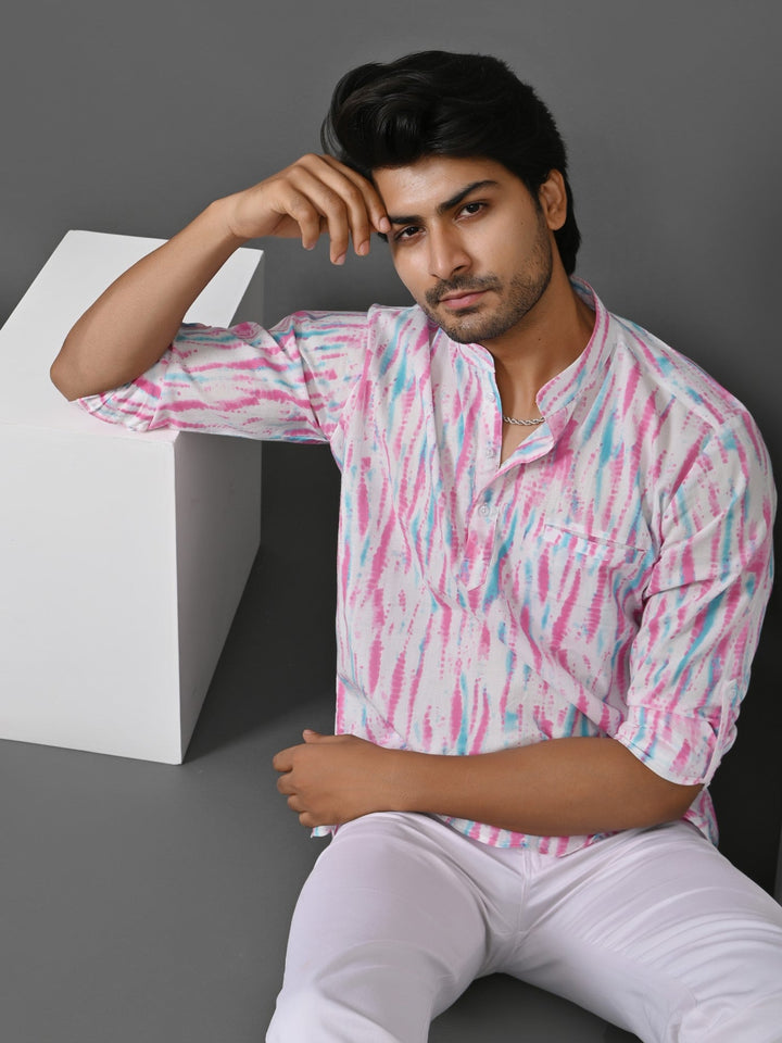 Tie Dye Pink Short Kurta
