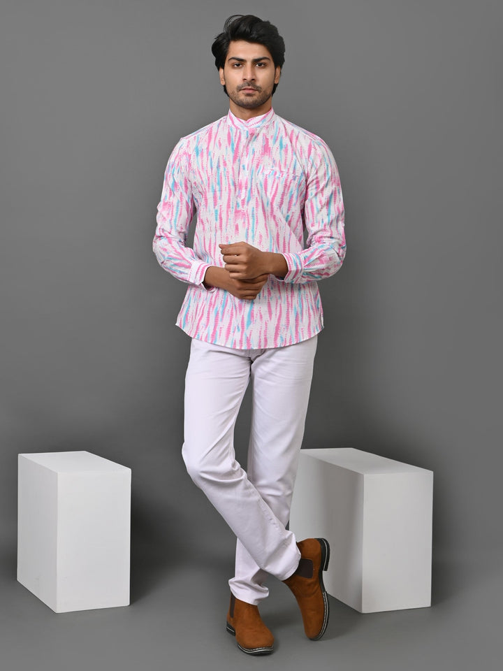 Tie Dye Pink Short Kurta
