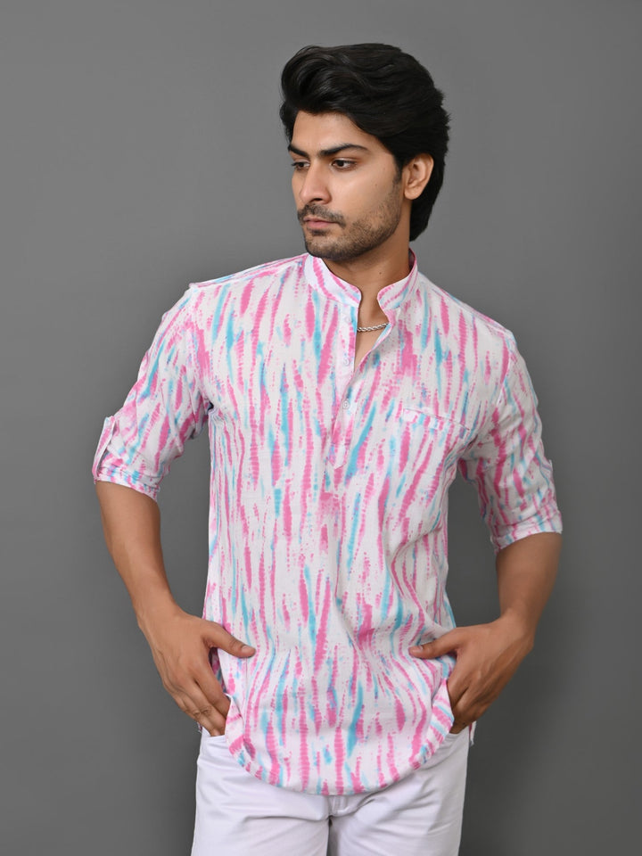 Tie Dye Pink Short Kurta