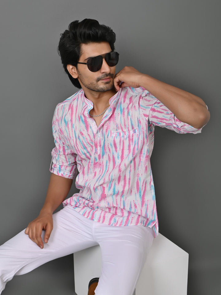 Tie Dye Pink Short Kurta
