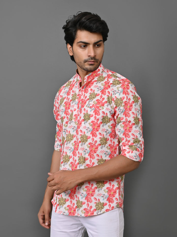 Floral Pink Short Kurta