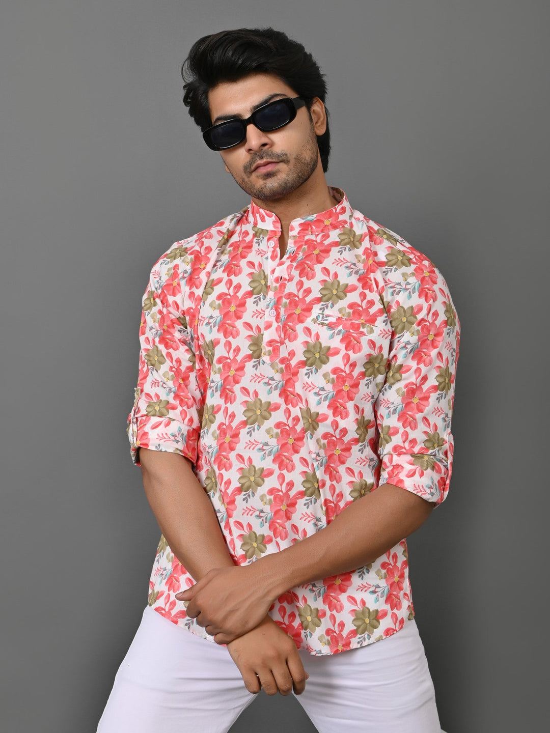 Floral Pink Short Kurta