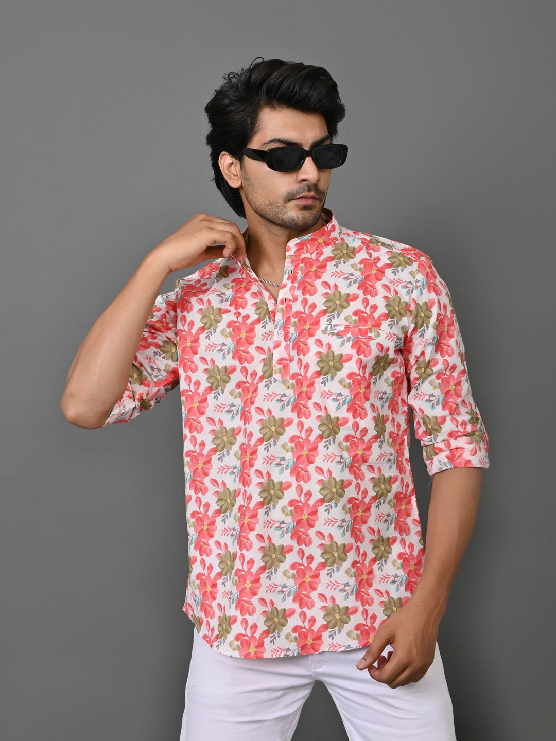 Floral Pink Short Kurta