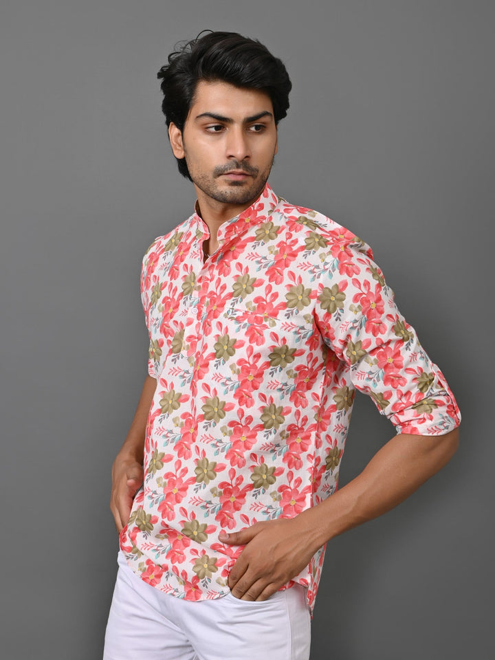 Floral Pink Short Kurta