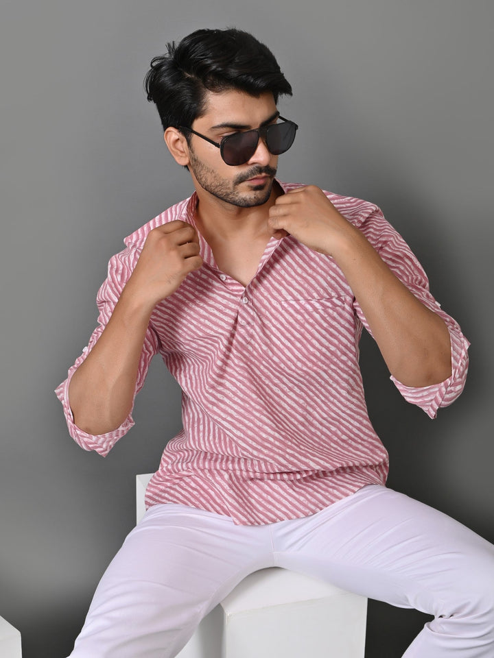 Leheriya Pink Short Kurta