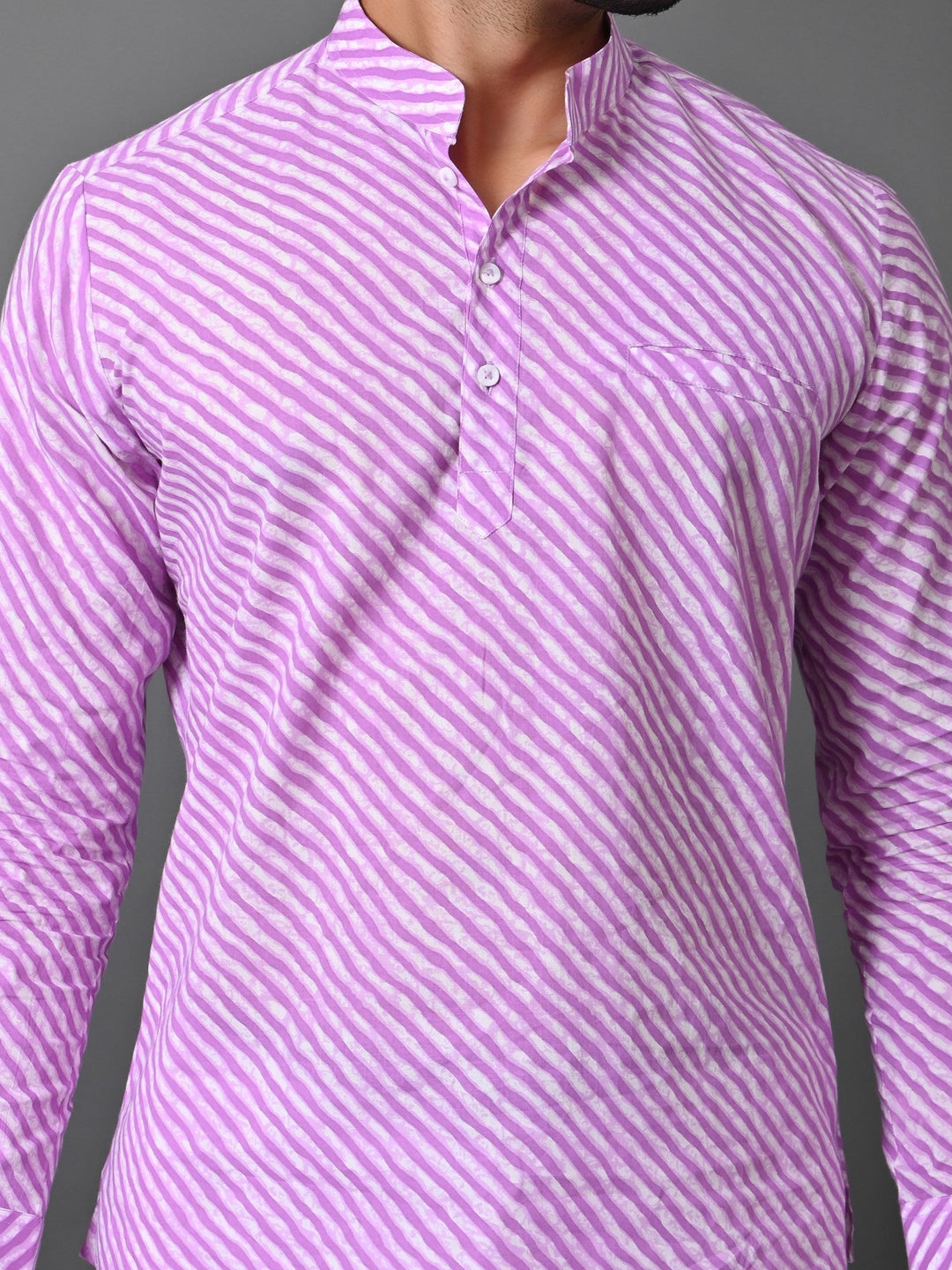 Leheriya Purple Short Kurta