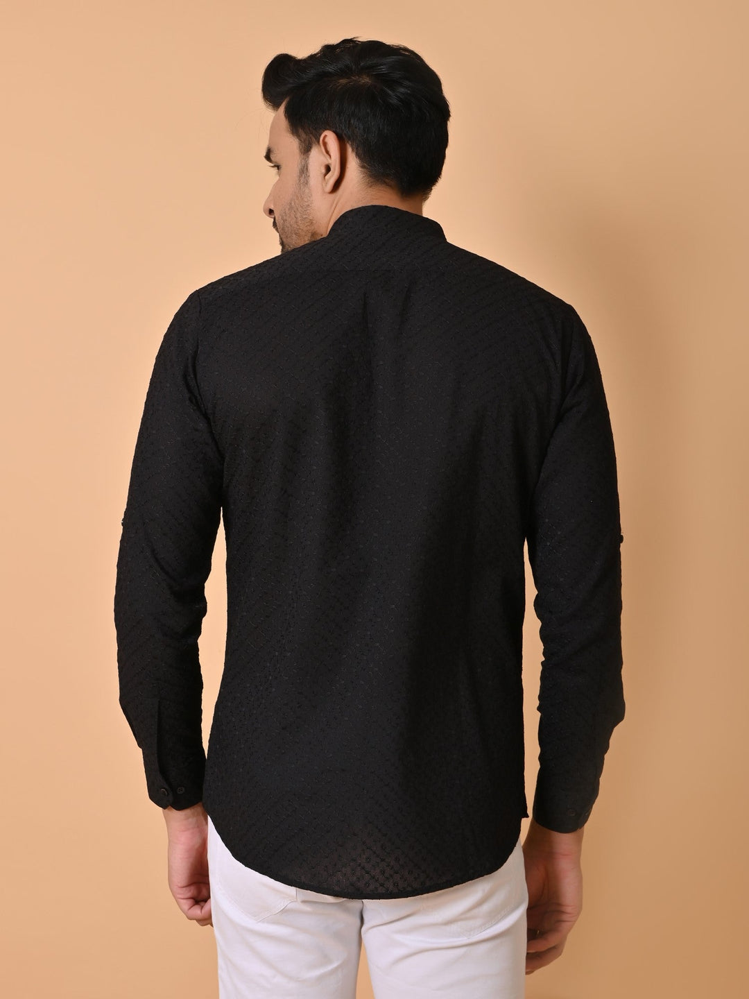 Chikan Black Short Kurta