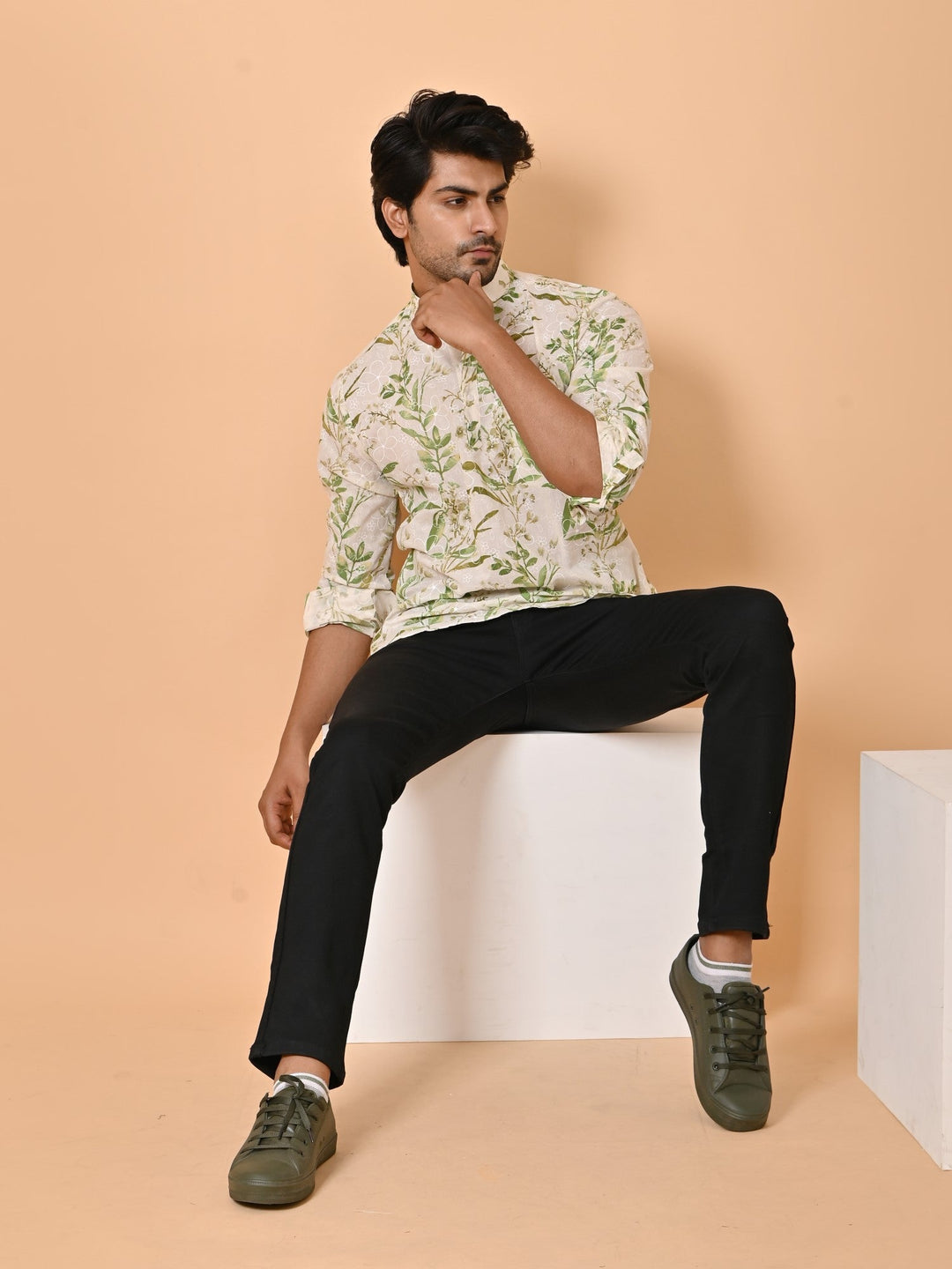 Leafs Green Short Kurta