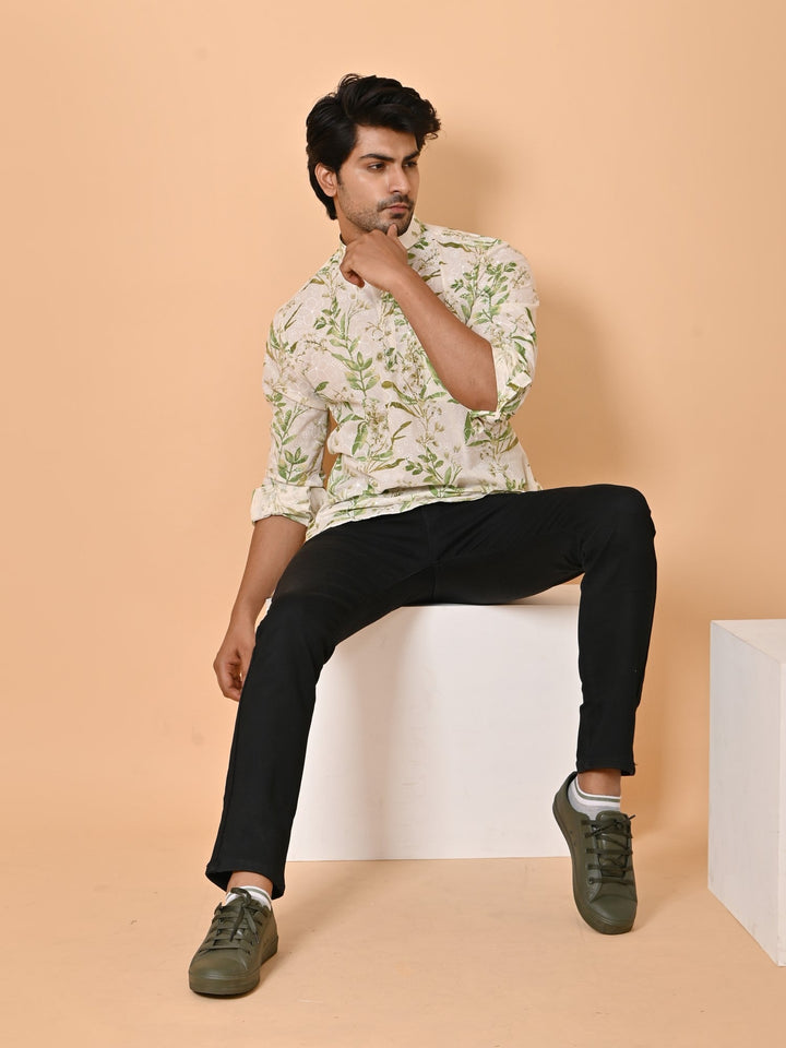 Leafs Green Short Kurta