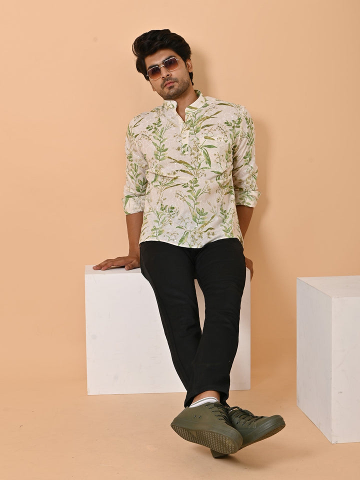 Leafs Green Short Kurta