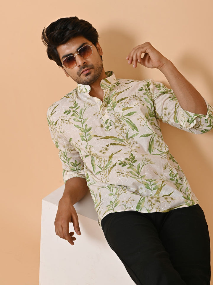 Leafs Green Short Kurta