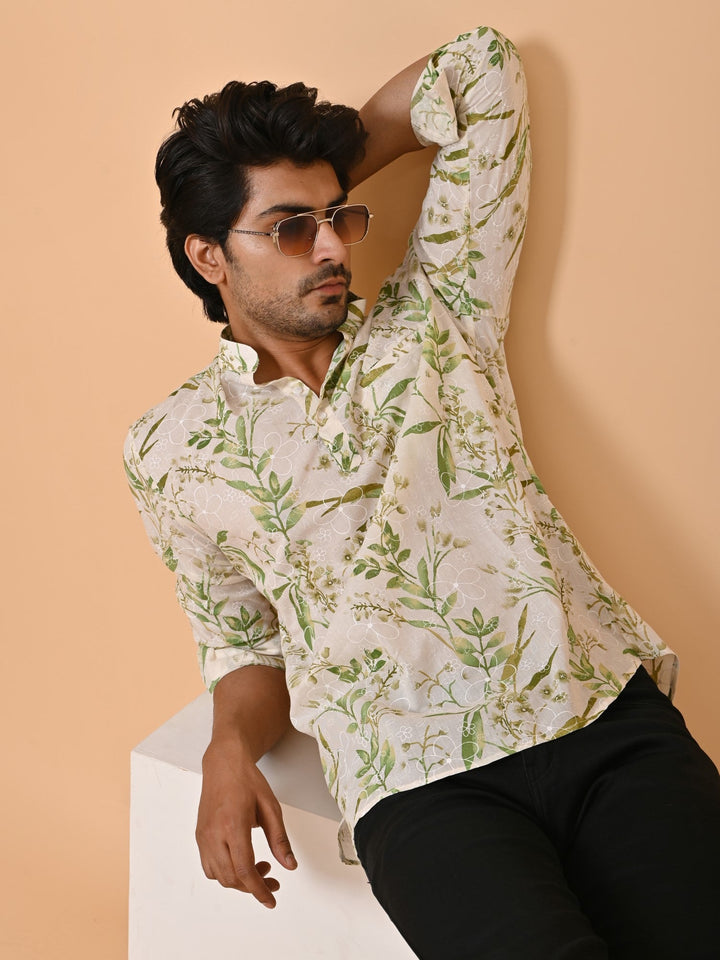 Leafs Green Short Kurta