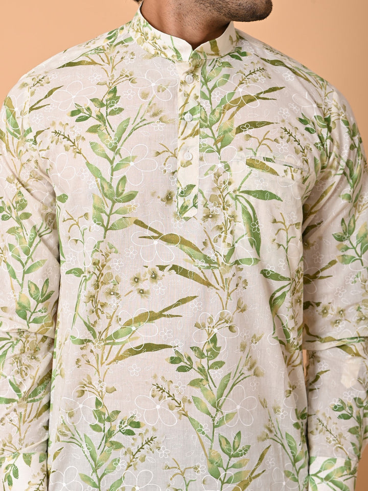 Leafs Green Short Kurta