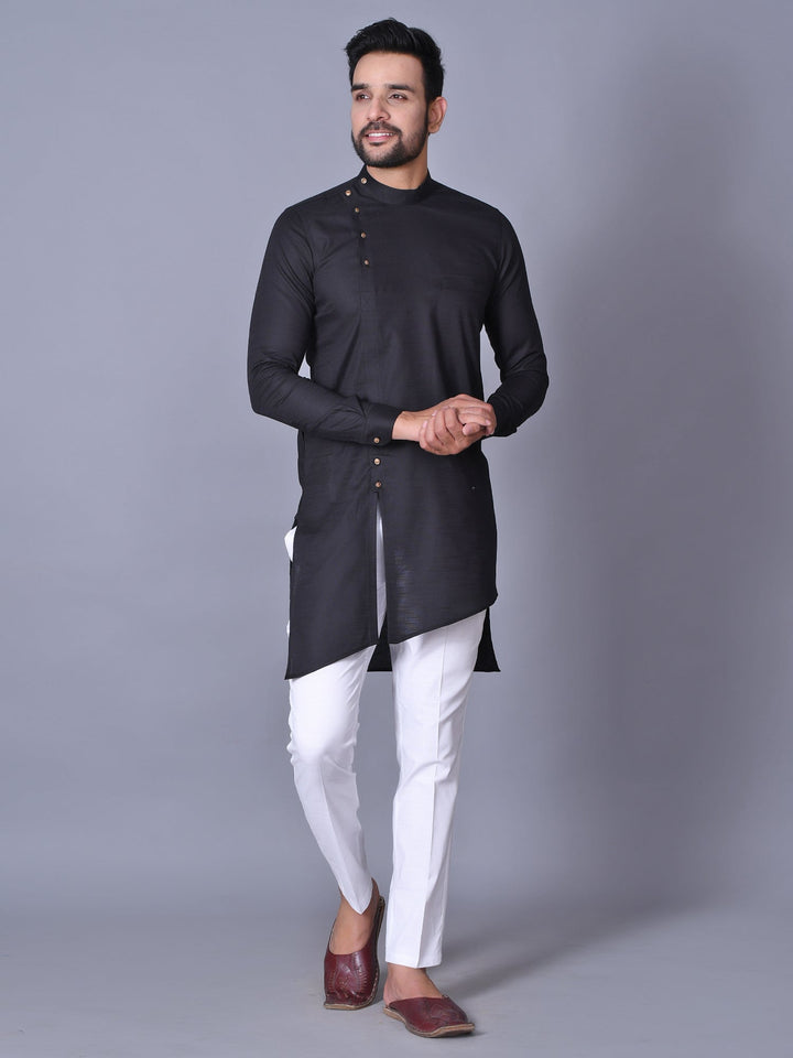 Solid Black Pathani Set