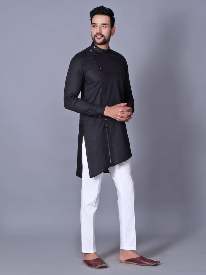 Solid Black Pathani Set