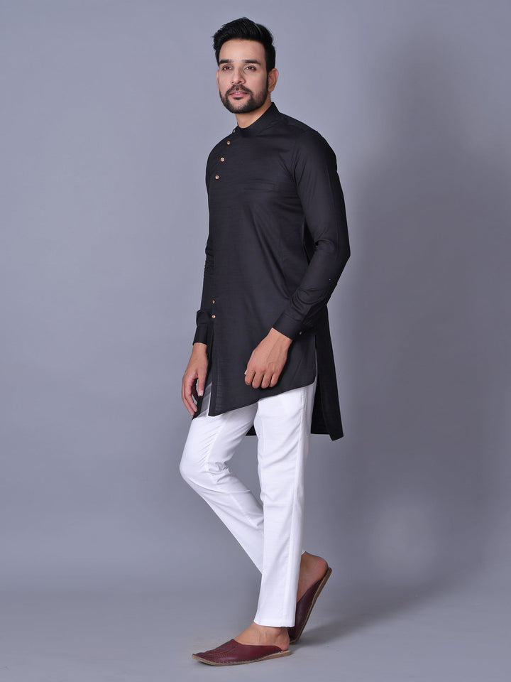 Solid Black Pathani Set