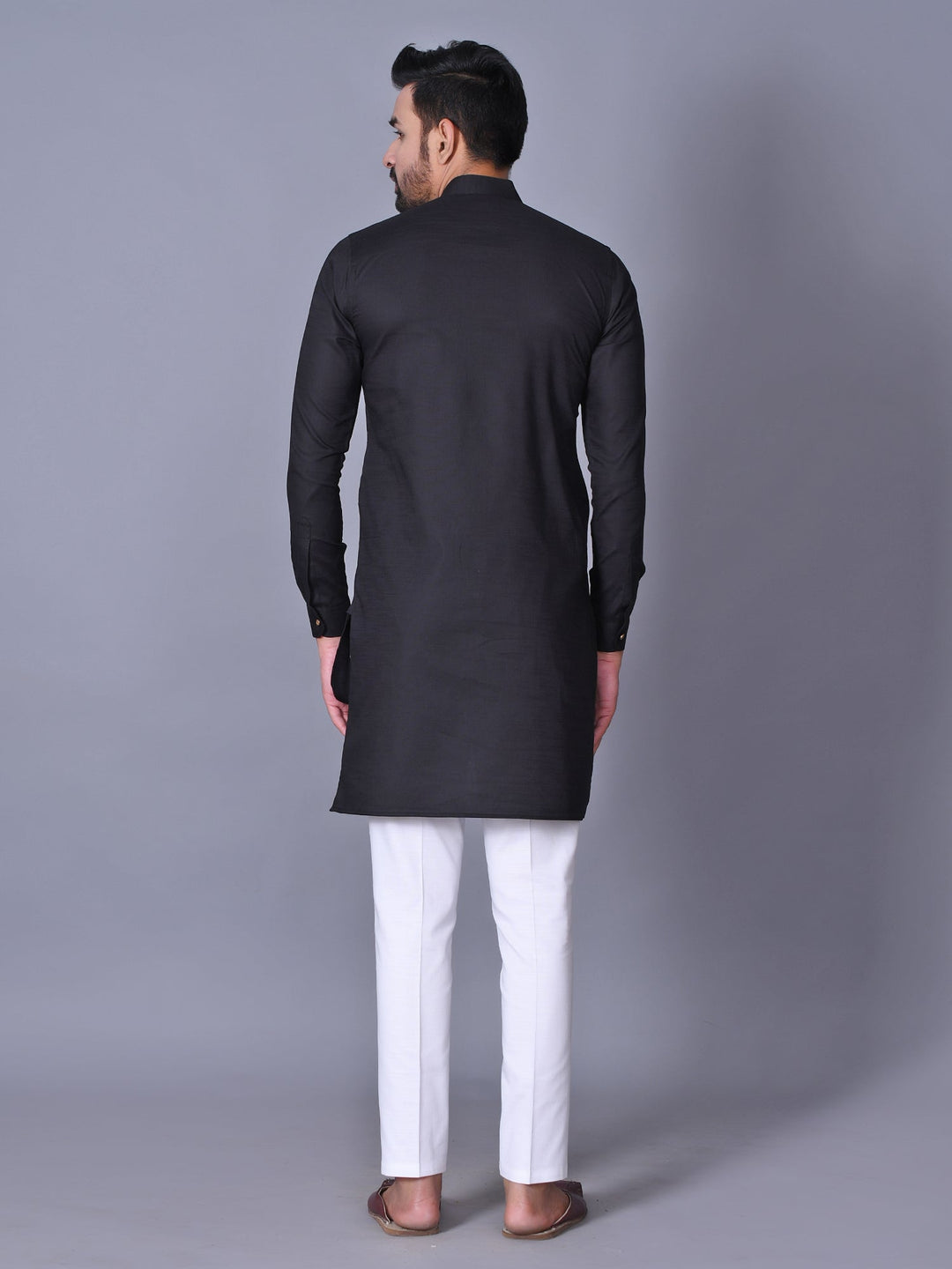 Solid Black Pathani Set