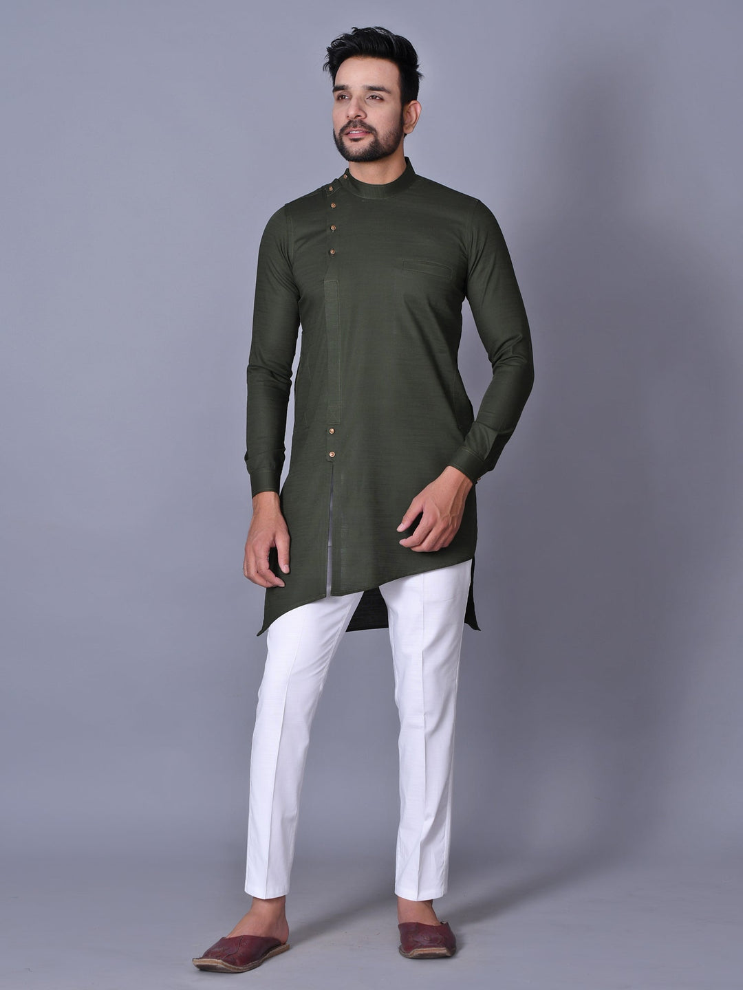 Solid Green Pathani Set