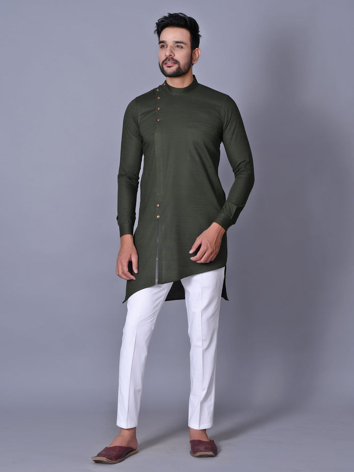 Solid Green Pathani Set