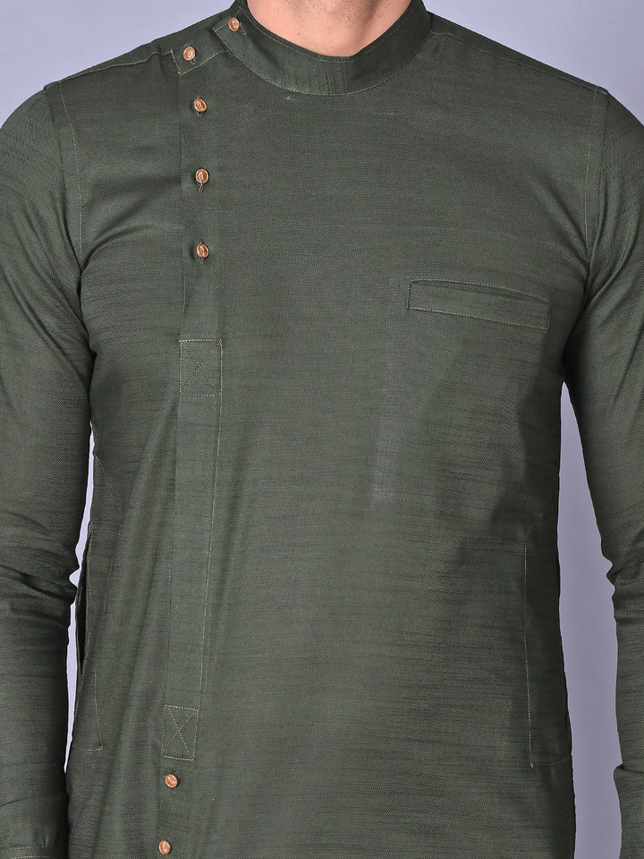 Solid Green Pathani Set