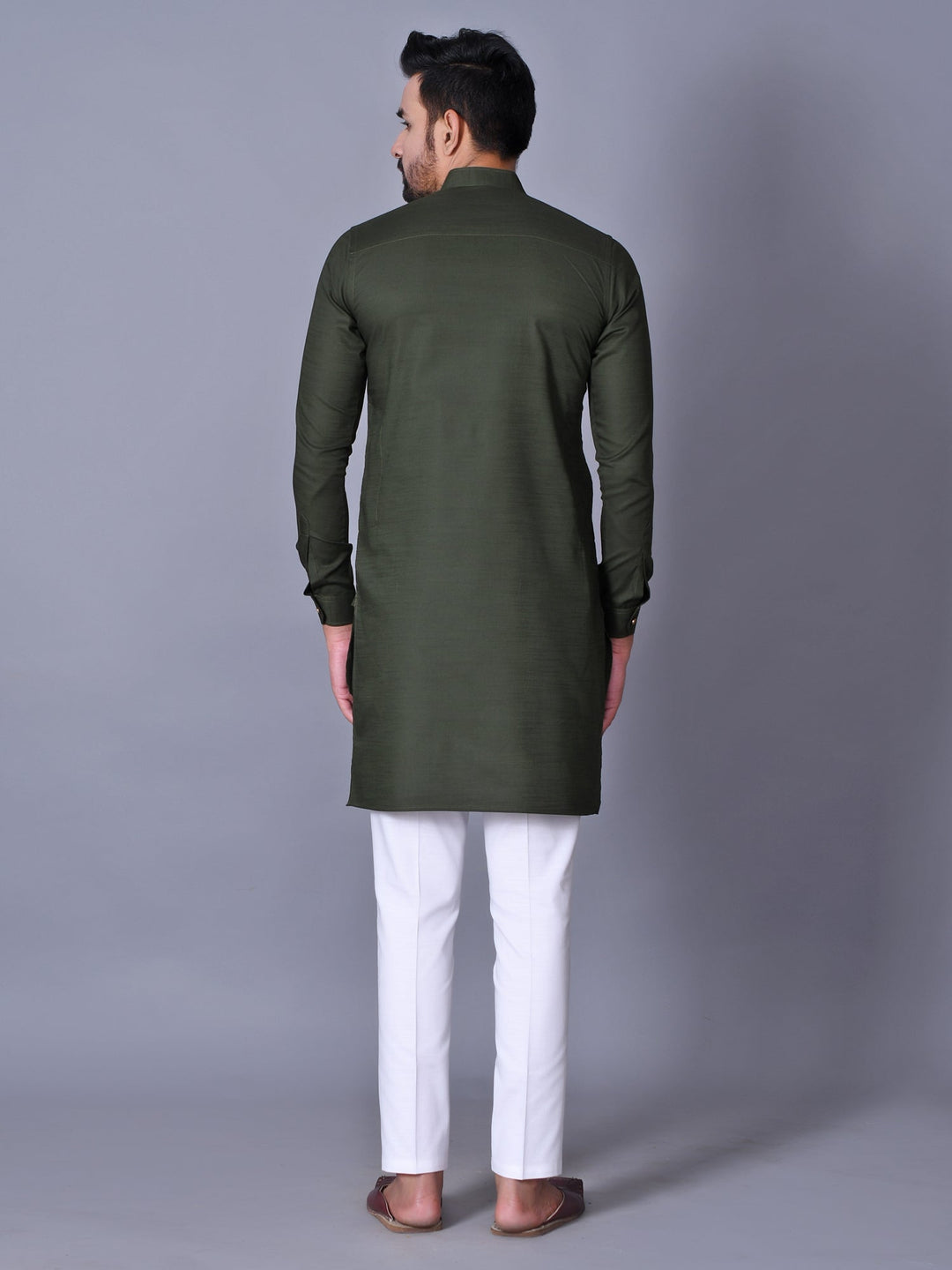 Solid Green Pathani Set
