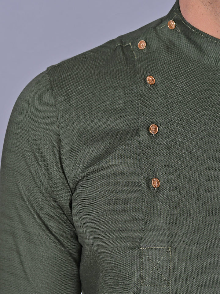 Solid Green Pathani Set