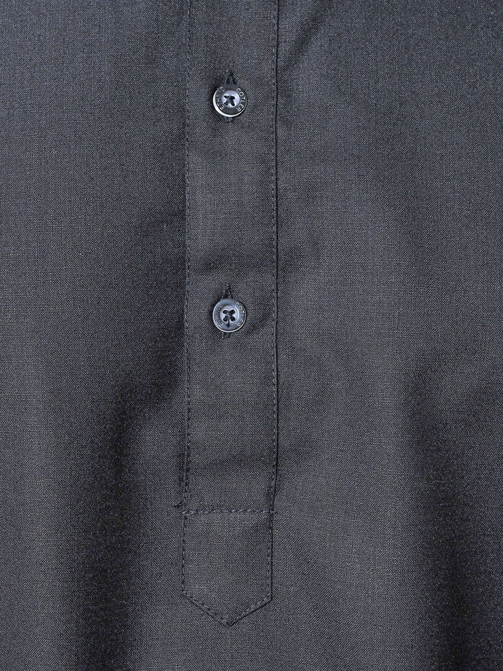 Solid Black Pathani Set
