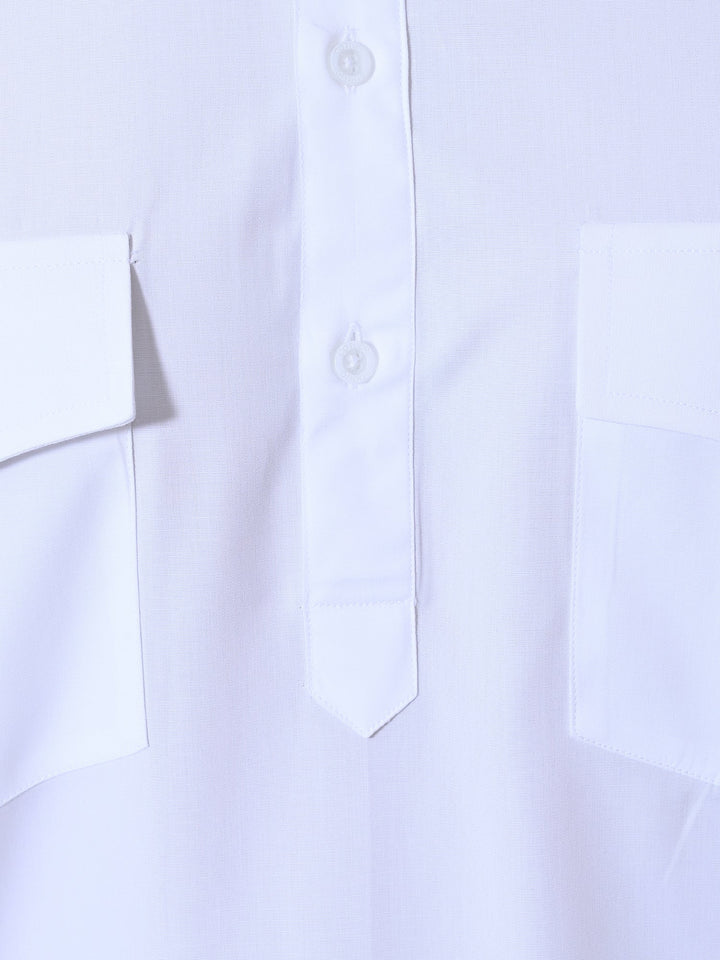 Solid White Pathani Set