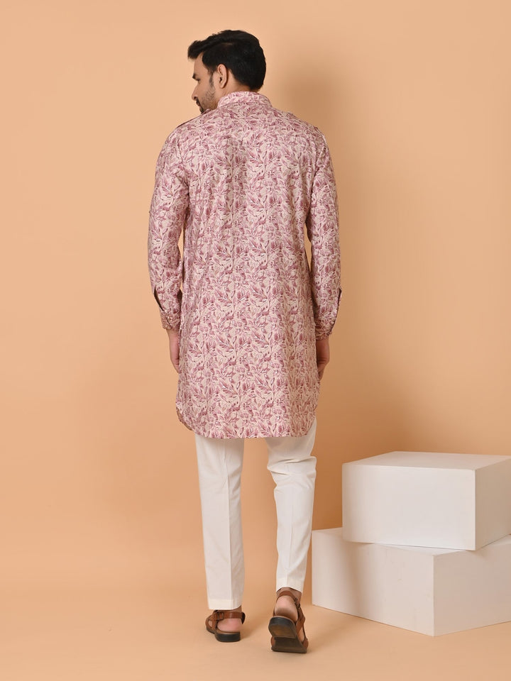 Leafs Pink Pathani Set