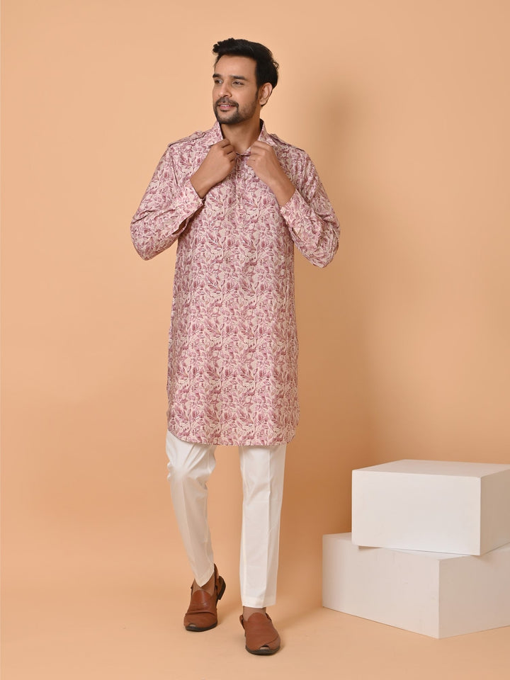 Leafs Pink Pathani Set