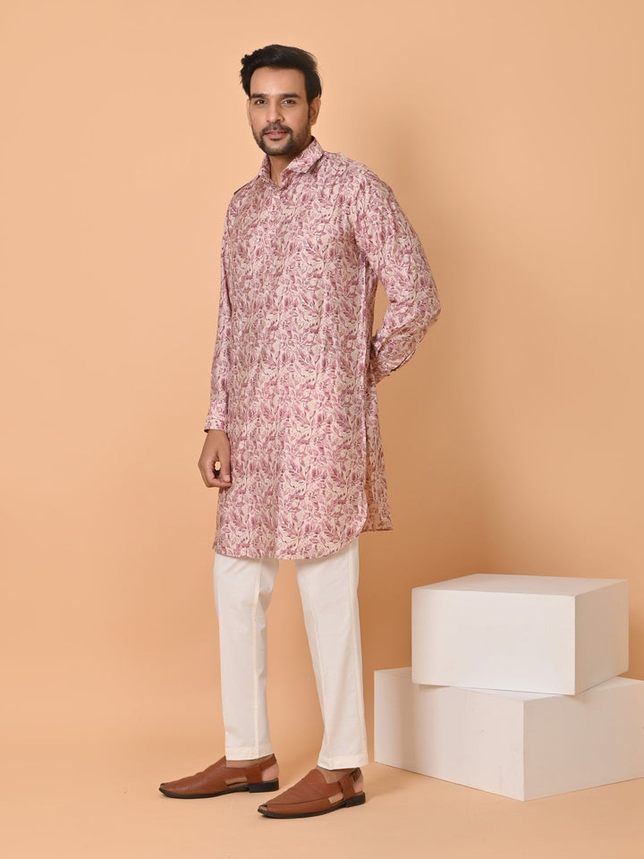 Leafs Pink Pathani Set