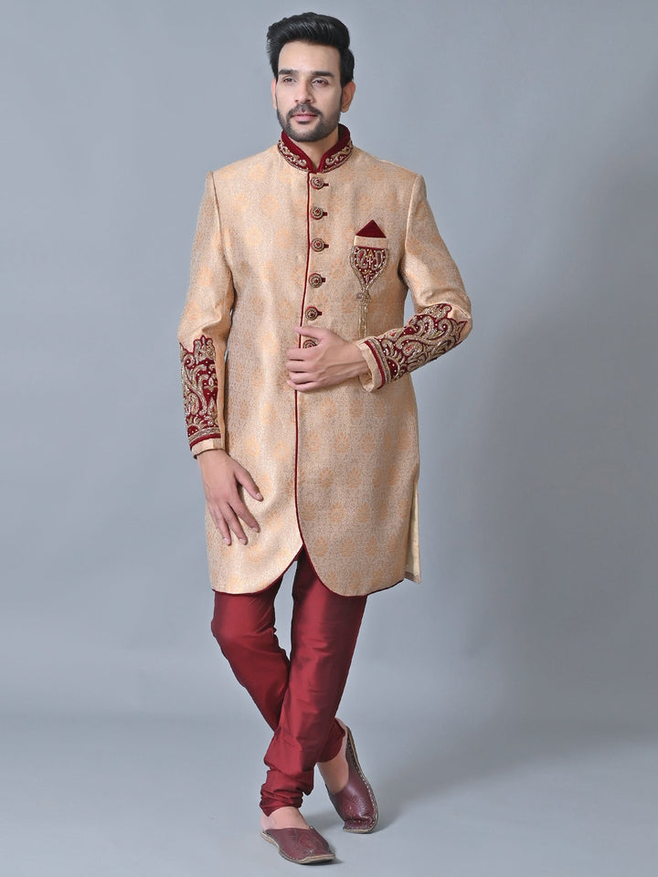 Ethnic Motifs Copper Sherwani