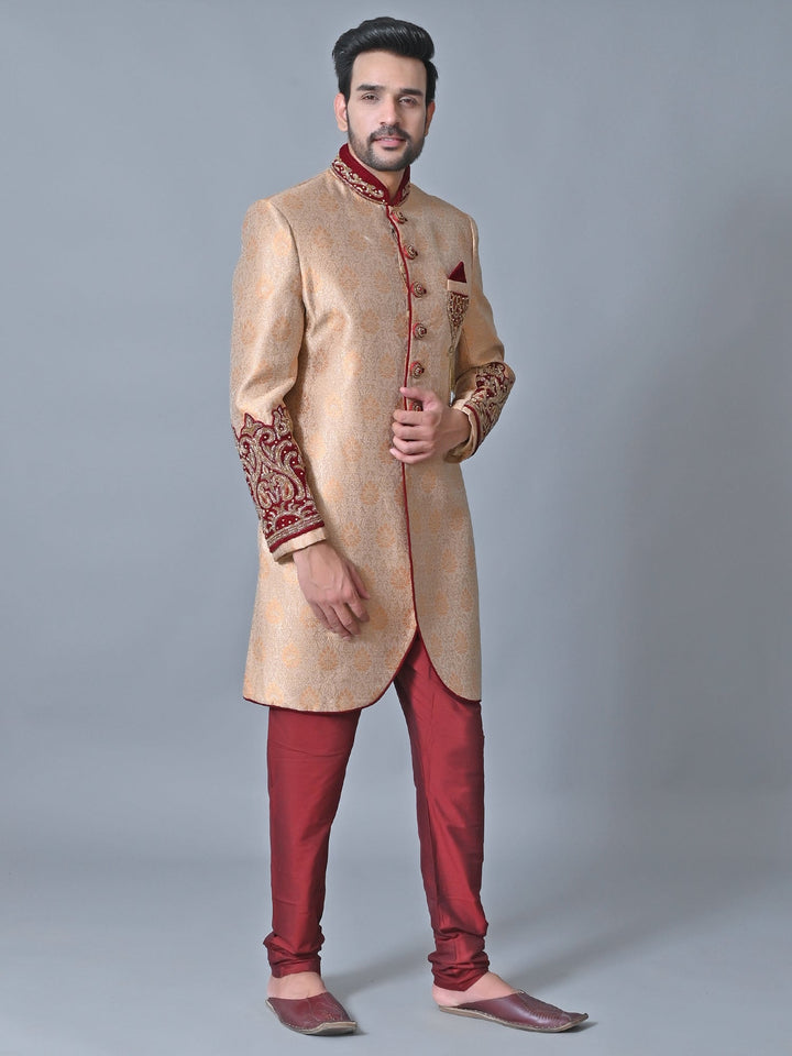 Ethnic Motifs Copper Sherwani