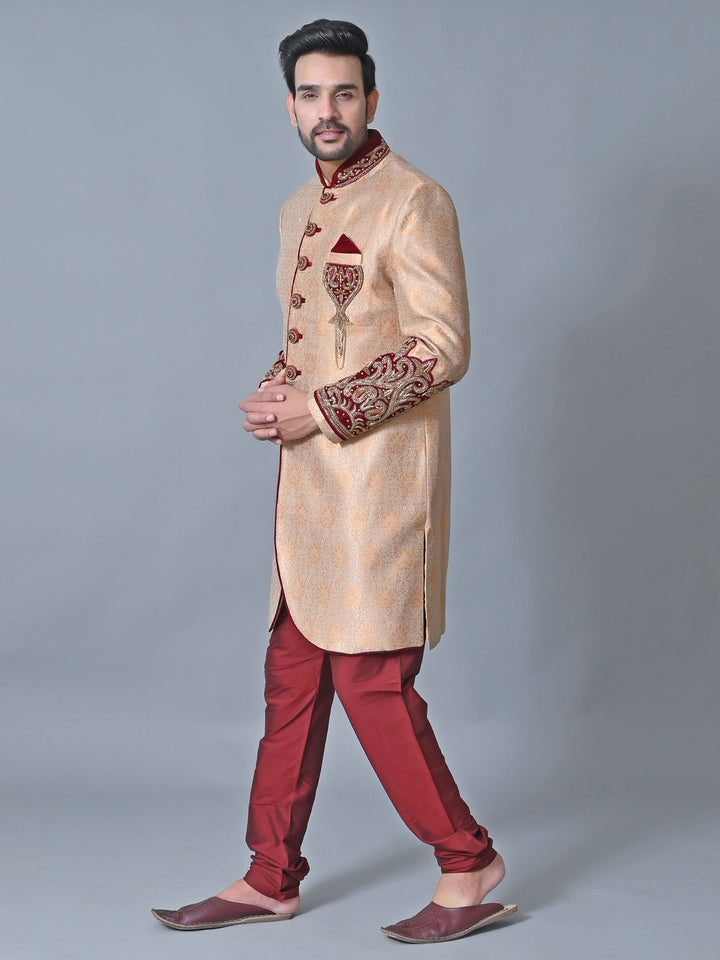 Ethnic Motifs Copper Sherwani