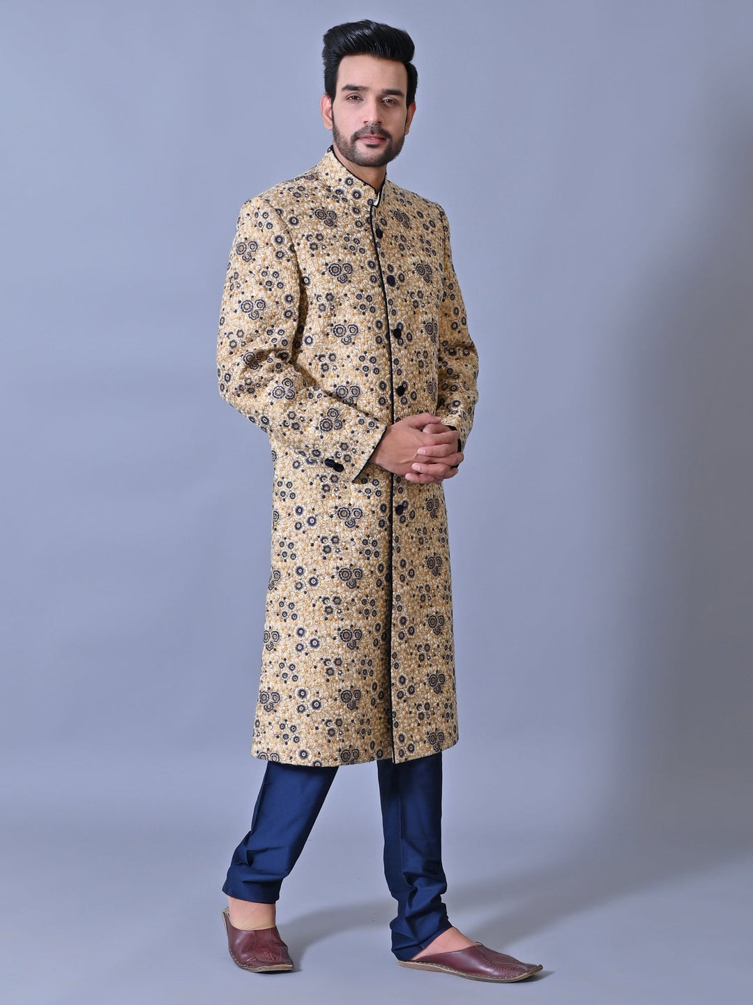 Woven Design Multi Sherwani