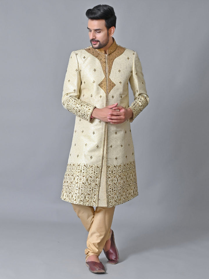 Ethnic Motifs Cream Sherwani