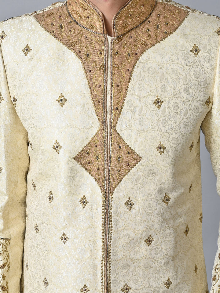 Ethnic Motifs Cream Sherwani