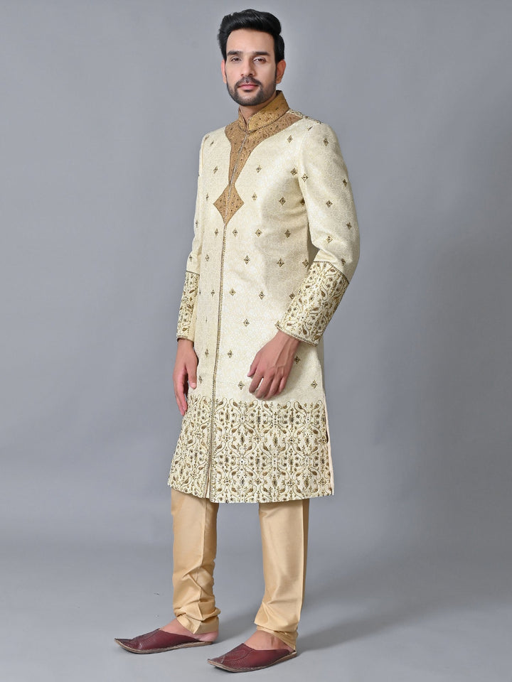 Ethnic Motifs Cream Sherwani