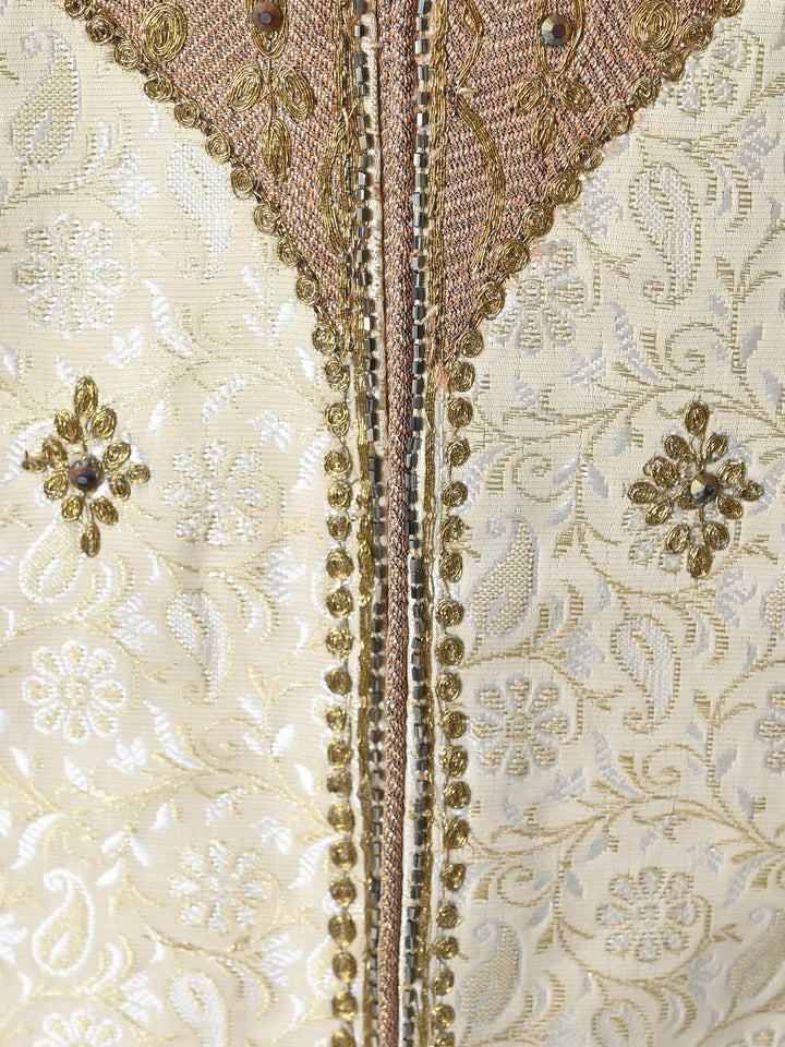 Ethnic Motifs Cream Sherwani