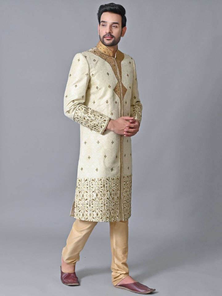 Ethnic Motifs Cream Sherwani