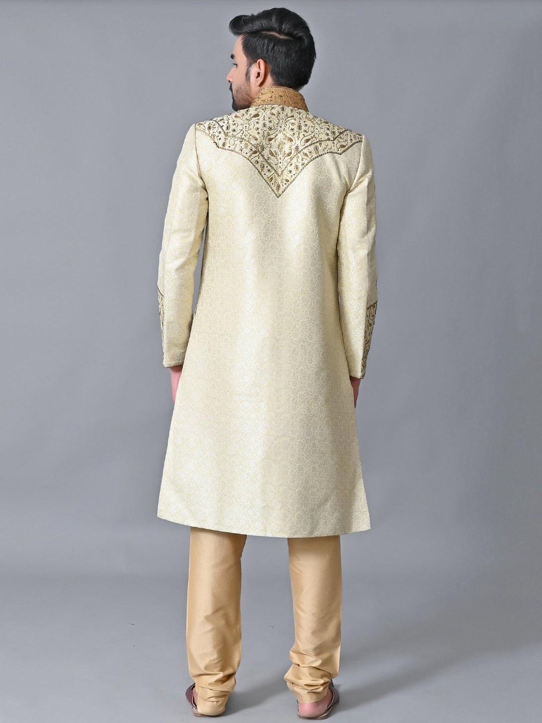Ethnic Motifs Cream Sherwani