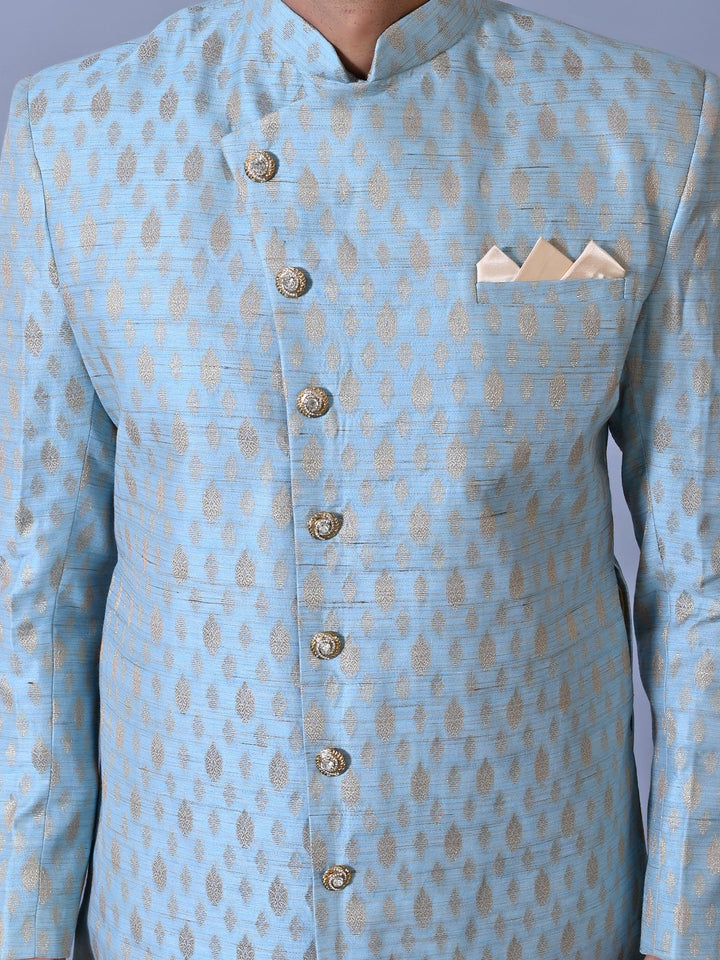 Ethnic Motifs Blue Sherwani