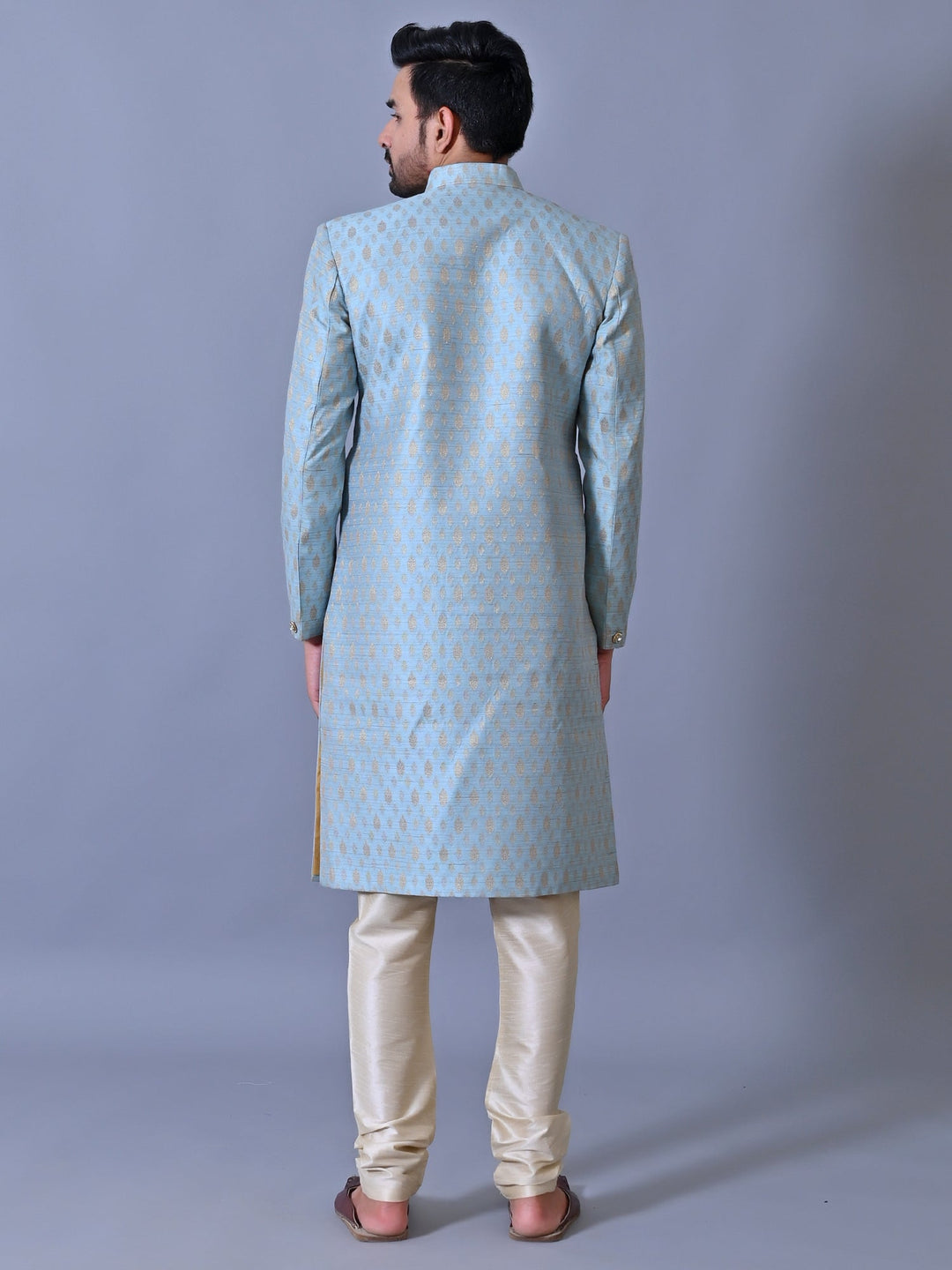 Ethnic Motifs Blue Sherwani