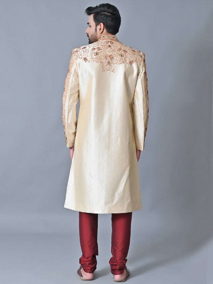 Ethnic Motifs Beige Sherwani