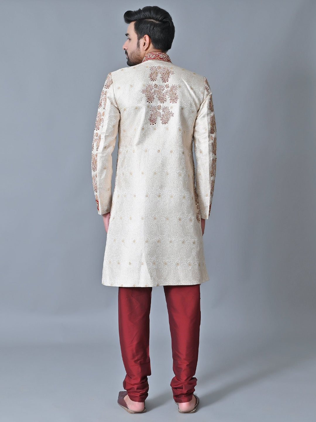 Ethnic Motifs Off White Sherwani