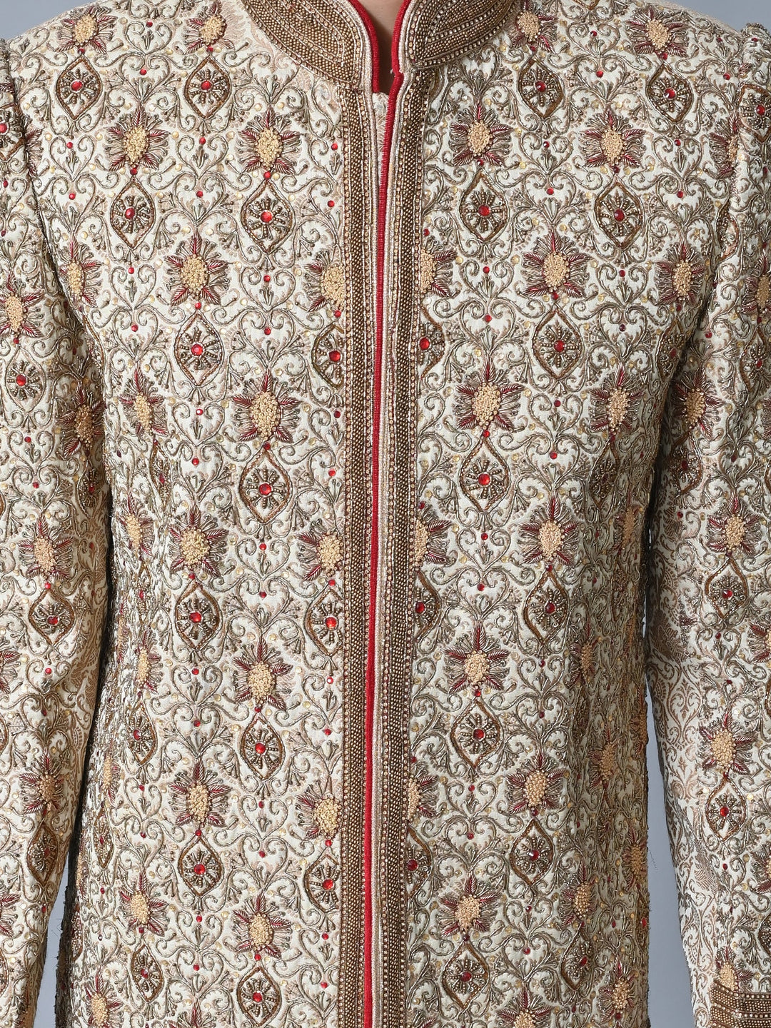 Ethnic Motifs Off White Sherwani