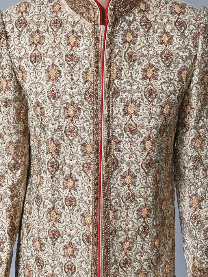 Ethnic Motifs Off White Sherwani